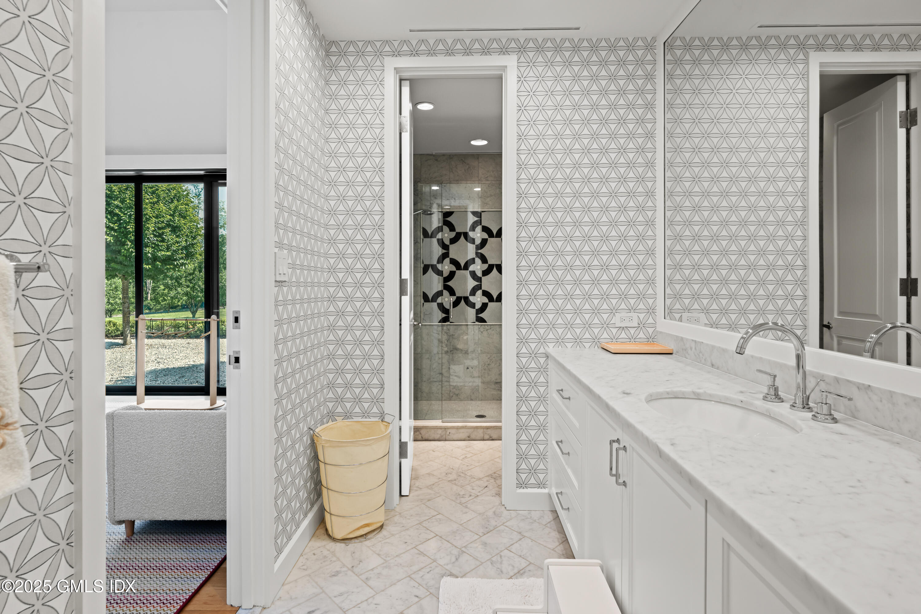 4800 Congress Street Fairfield, CT 06824 - Photo 27 of 37 a spacious bathroom with a double vanity sink toilet and shower