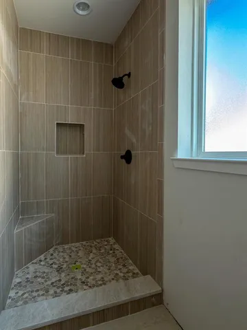 a bathroom with a shower