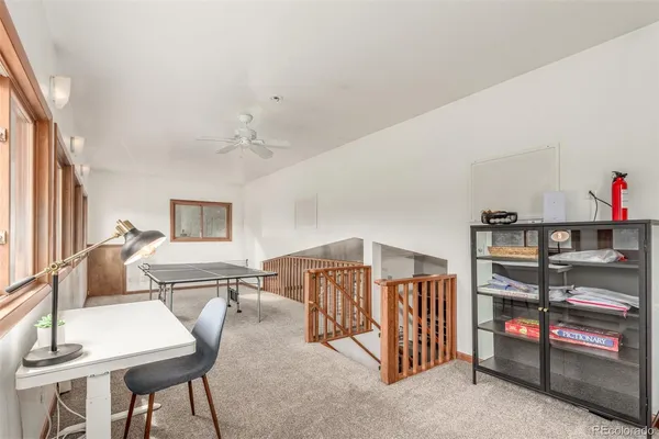 a view of porch with seating space