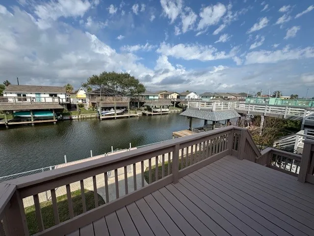 a view of a lake with houses