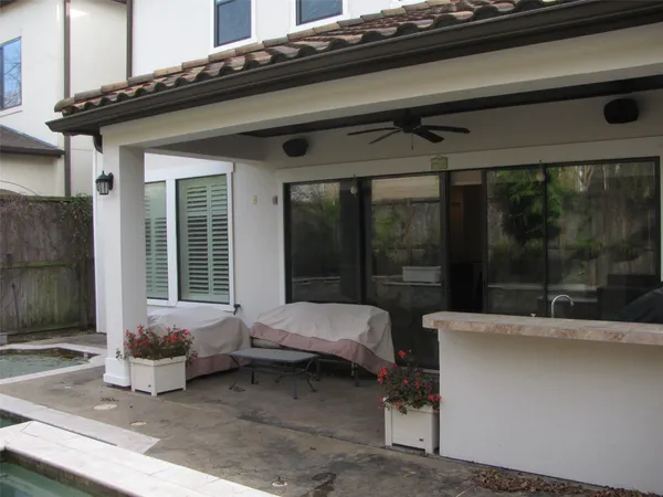 a outdoor space with furniture