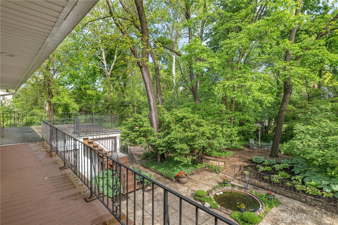 467 West Rahn Road Dayton, OH 45429 - Photo 38 of 41 This tranquil outdoor retreat features a tiered patio, mature trees, and a serene koi pond.