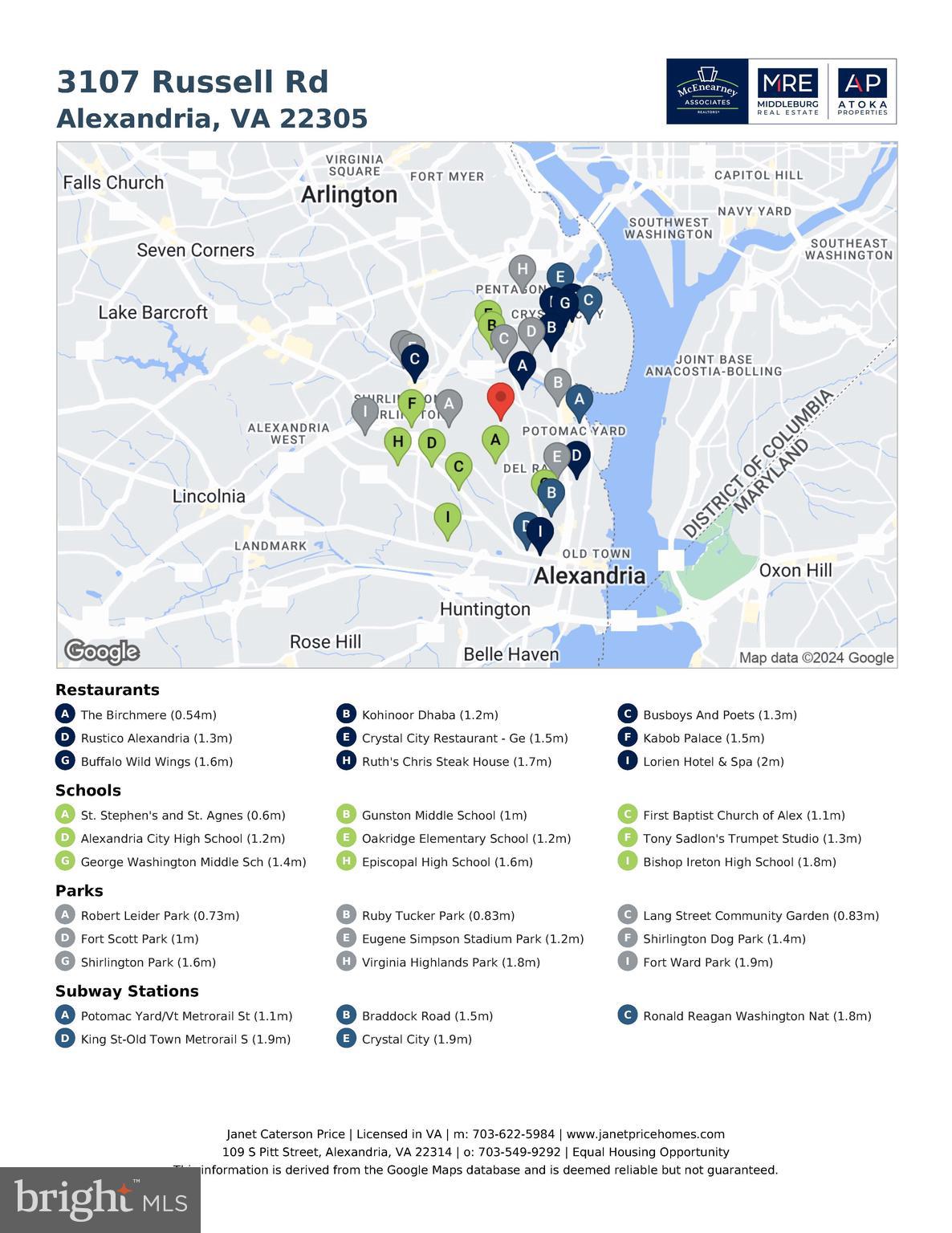 3107 Russell Road Alexandria, VA 22305 - Photo 4 of 90 Neighborhood Map