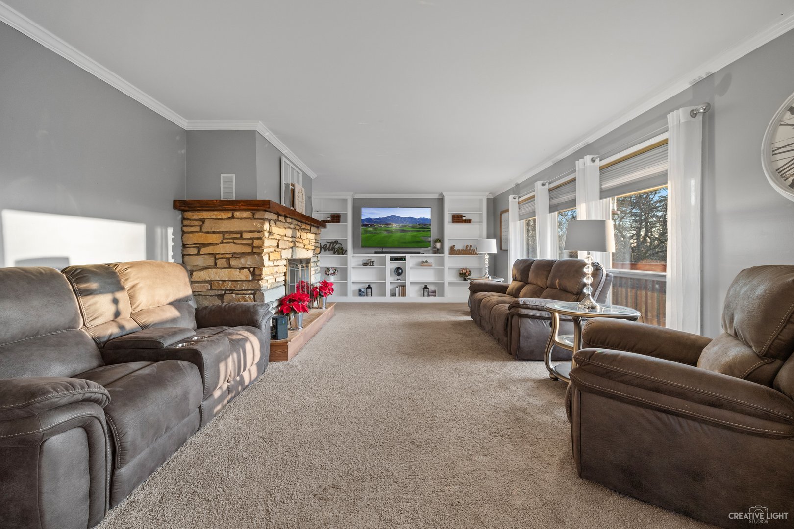 4S064 Thornapple Tree Road Sugar Grove, IL 60554 - Photo 12 of 39 a living room with furniture and a flat screen tv