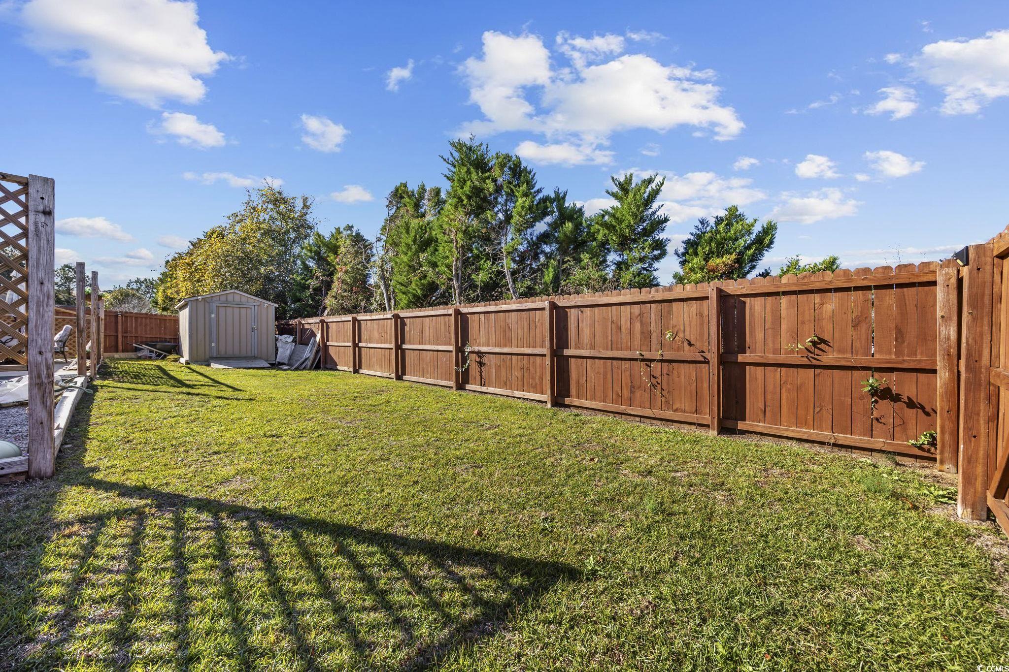 2902 Silverleaf Circle Loris, SC 29569 - Photo 28 of 38 Fenced backyard with a storage shed
