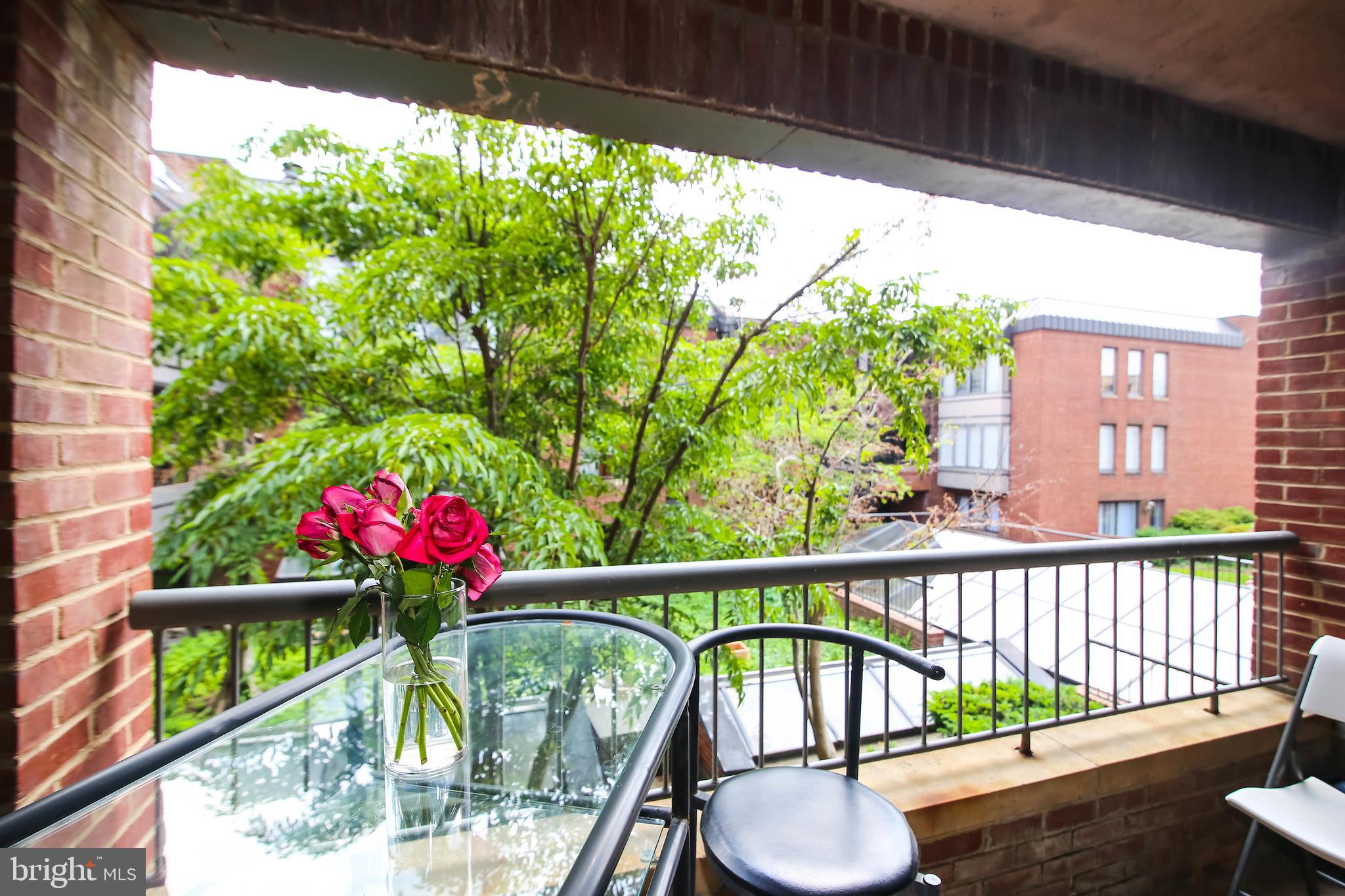 1080 Wisconsin Avenue Northwest, Unit 2001 Washington, DC 20007 - Photo 12 of 27 Private Balcony Overlooking Interior Gardens