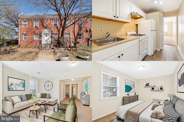 a kitchen with stainless steel appliances granite countertop a sink and a refrigerator