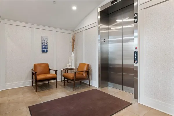 a living room with furniture