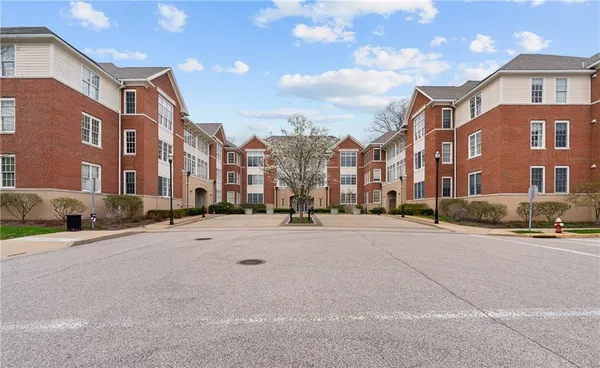 a city view with tall buildings