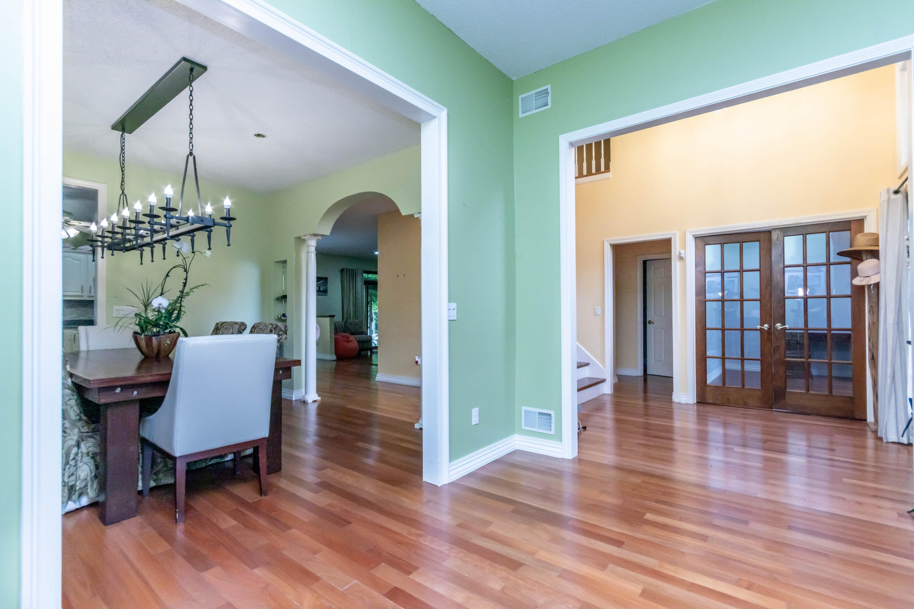 Sitting room opens to dining