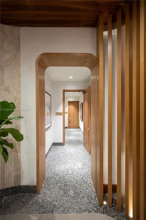 a view of a porch with a door