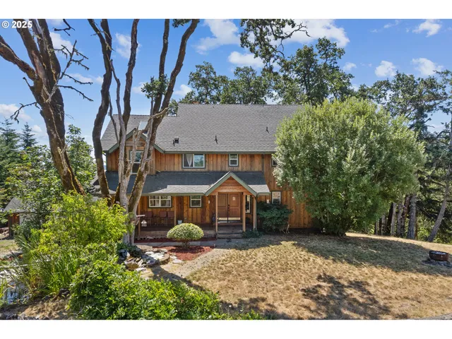 an aerial view of a house