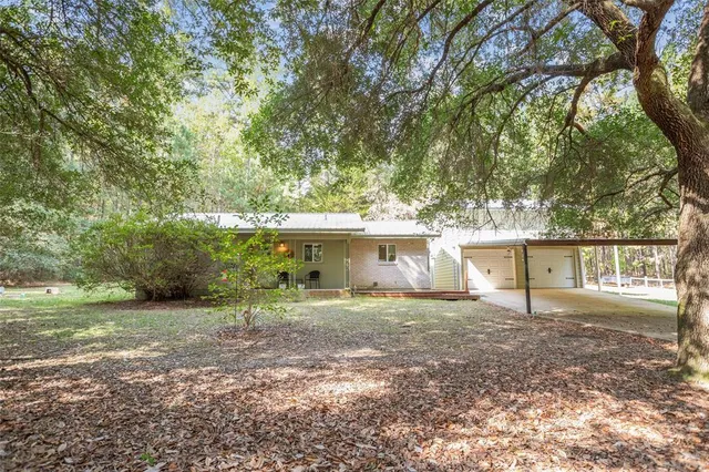 a house view with a backyard space