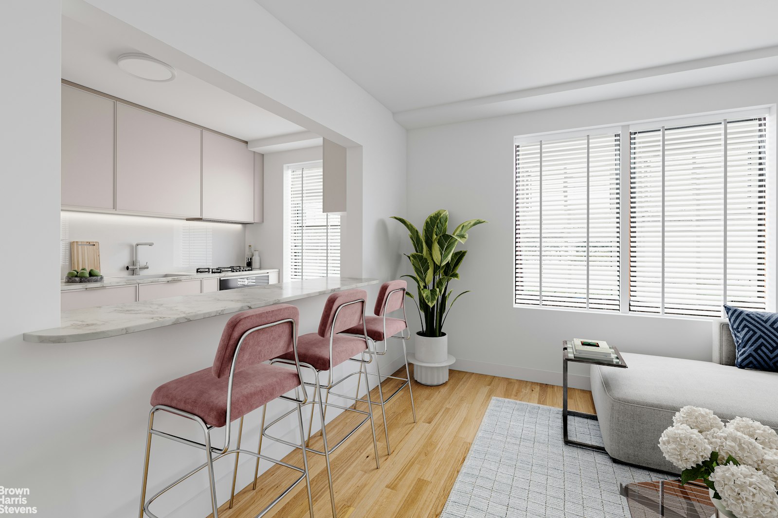 3840 Greystone Avenue, Unit 5L Bronx, NY 10463 - Photo 23 of 41 a living room with furniture and a potted plant