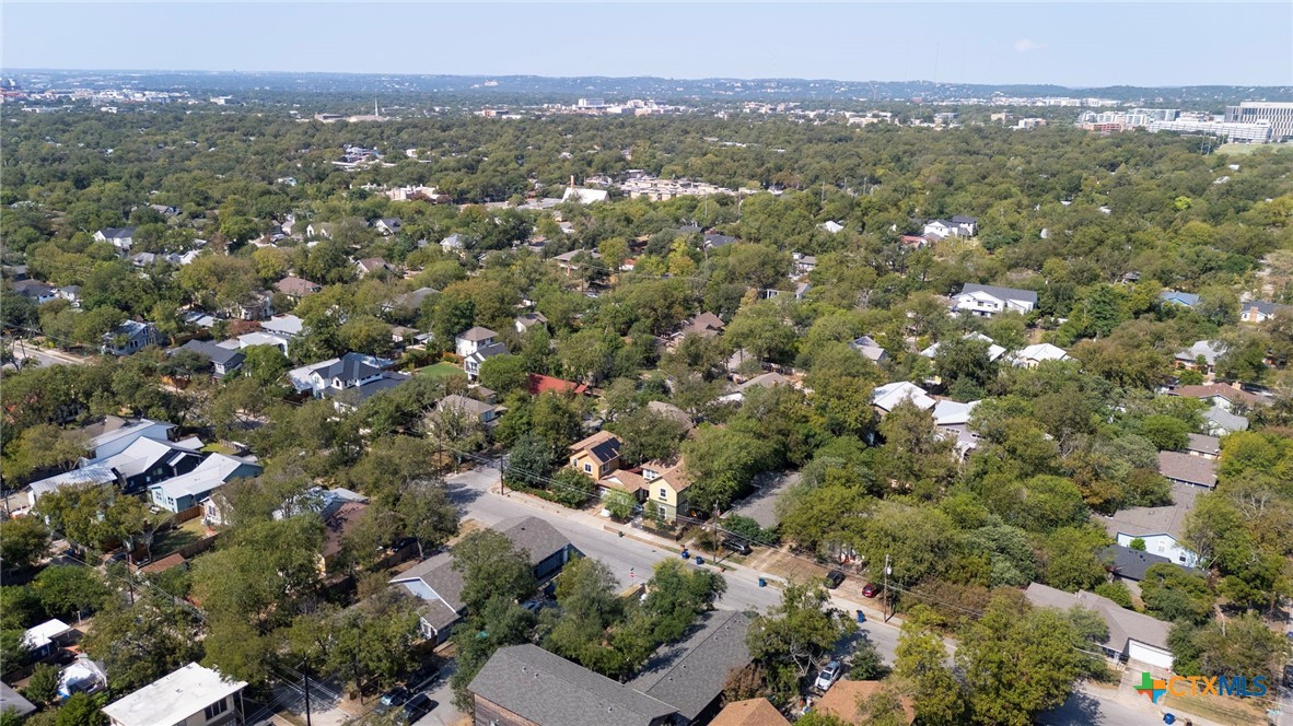 4701 Red River Street, Unit 102 Austin, TX 78751 - Photo 19 of 20 an aerial view of town with residential houses with outdoor space and trees