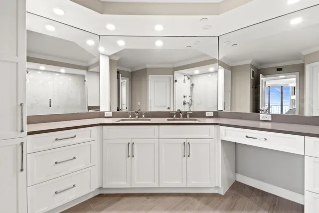 a view of an ocean and a beach