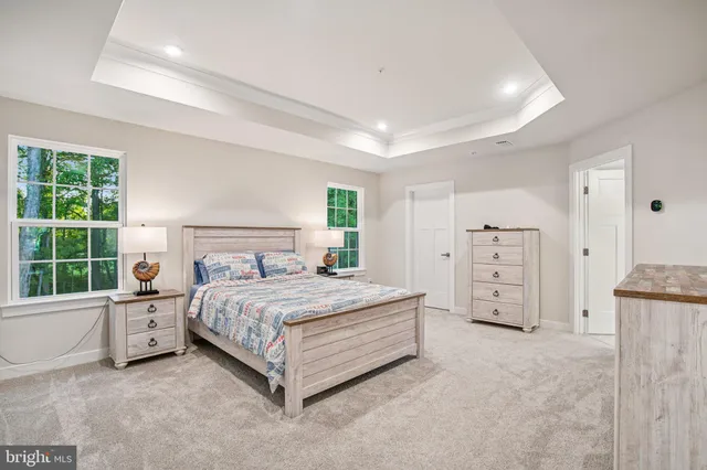 a bedroom with a bed and a cabinets