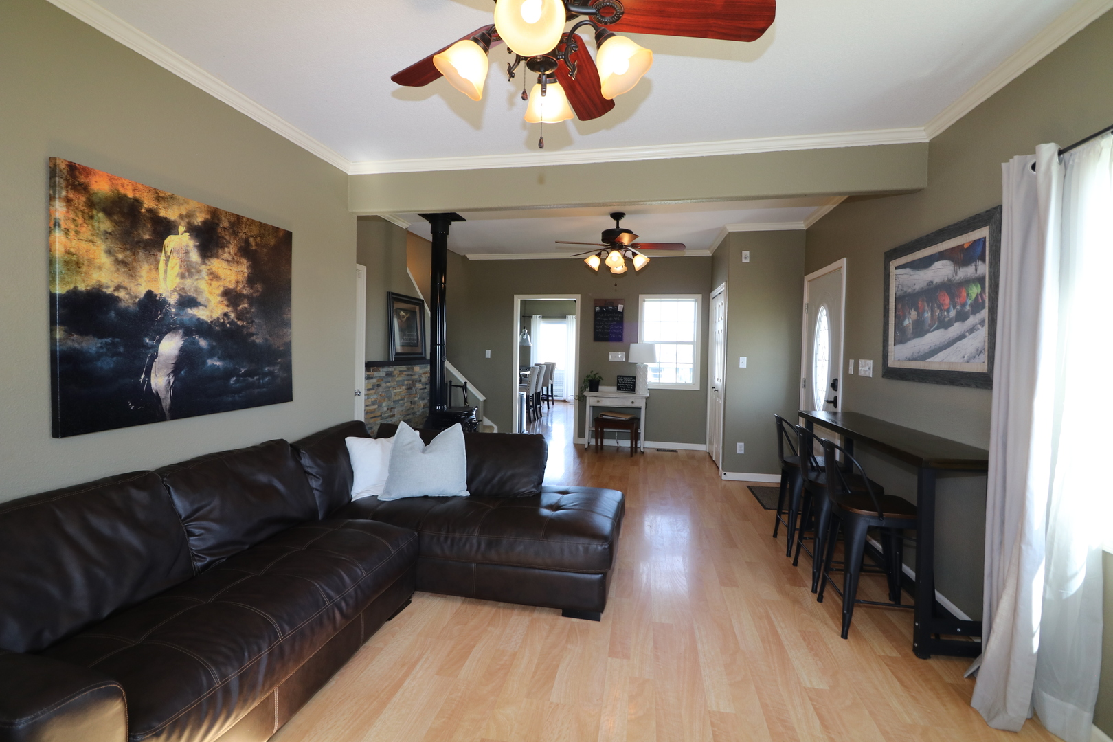 10942 Meridian Road Beason, IL 62512 - Photo 8 of 21 a living room with furniture and a fireplace