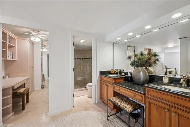 a view of a hallway with workspace