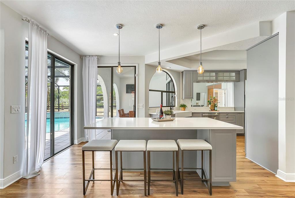 13124 Filly Court Windermere, FL 34786 - Photo 9 of 50 a kitchen with stainless steel appliances granite countertop wooden floor window and chairs