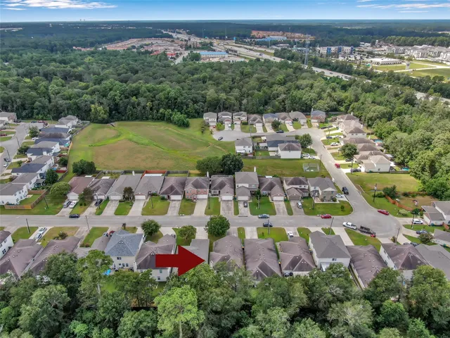 an aerial view of multiple house