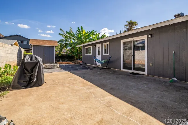 a view of a house with patio