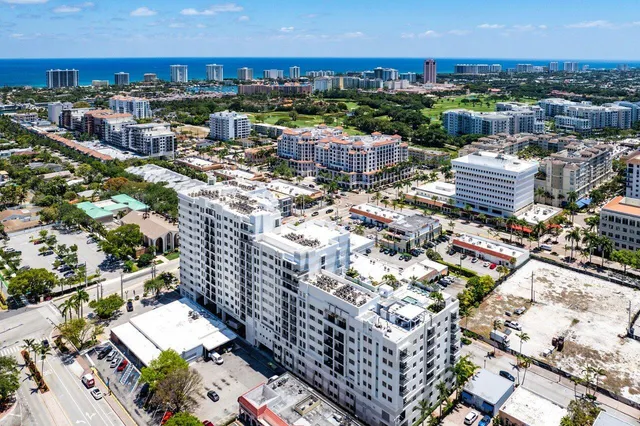 a city view with tall buildings