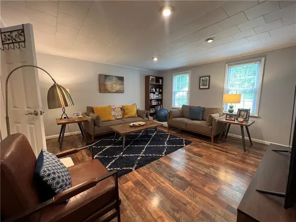 a living room with furniture