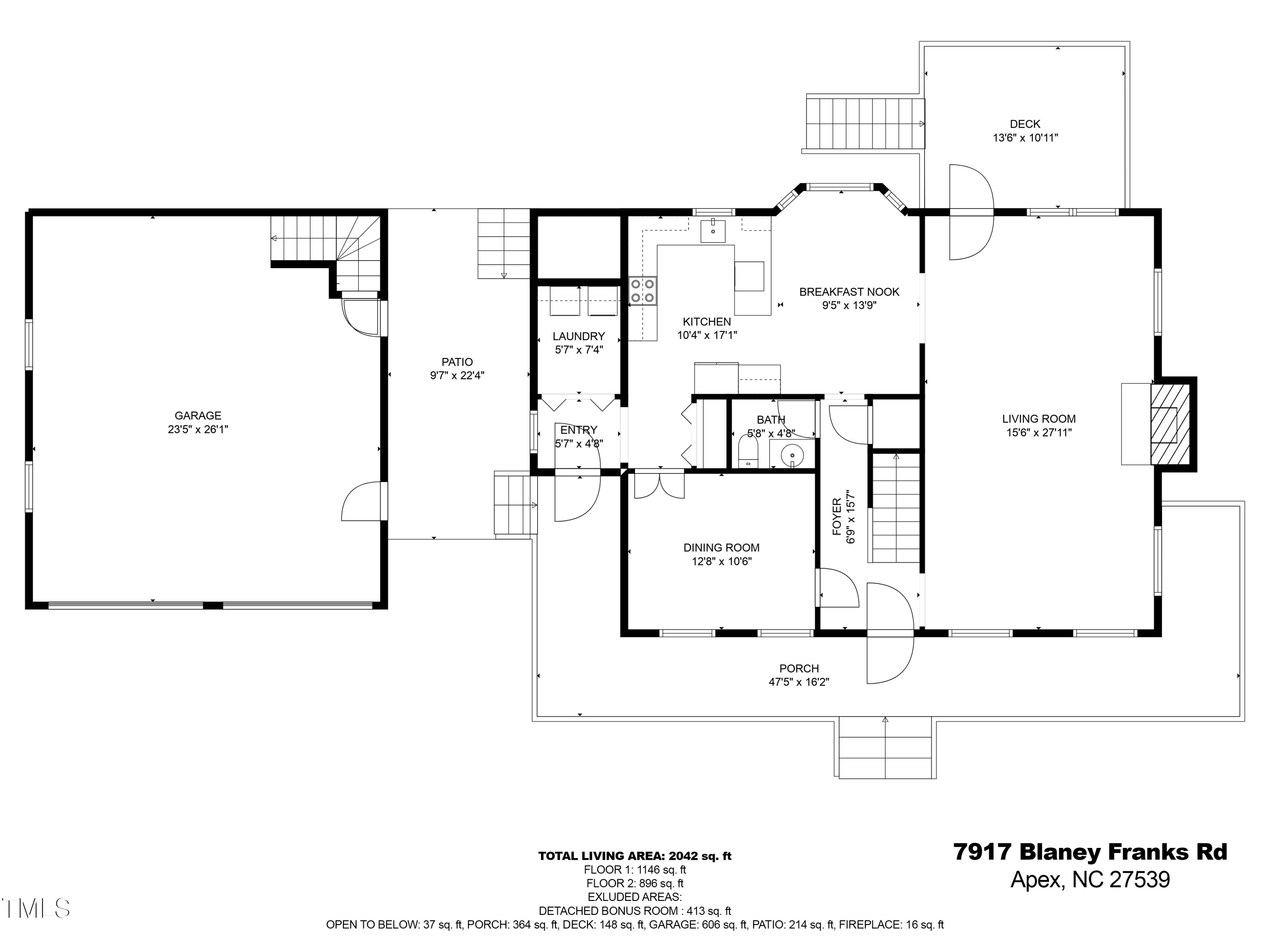 7917 Blaney Franks Road Apex, NC 27539 - Photo 50 of 50 a picture of a floor plan