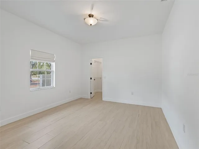 an empty room with a window