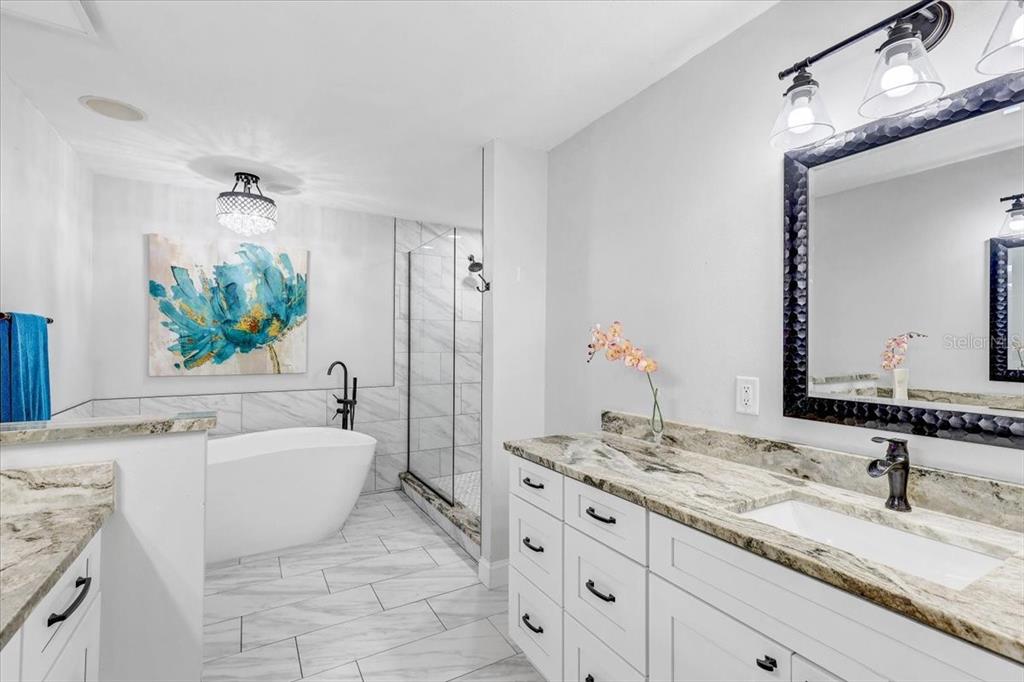 4710 Stearns Road Valrico, FL 33596 - Photo 34 of 63 a bath room with a granite countertop sink and a mirror