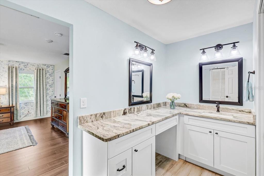 4710 Stearns Road Valrico, FL 33596 - Photo 45 of 63 a bathroom with a granite countertop sink and a mirror