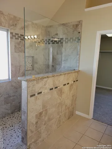 a bathroom with a shower