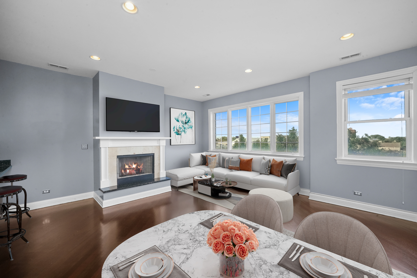 2503 West Harrison Street, Unit 4 Chicago, IL 60612 - Photo 5 of 31 a living room with furniture fireplace and window