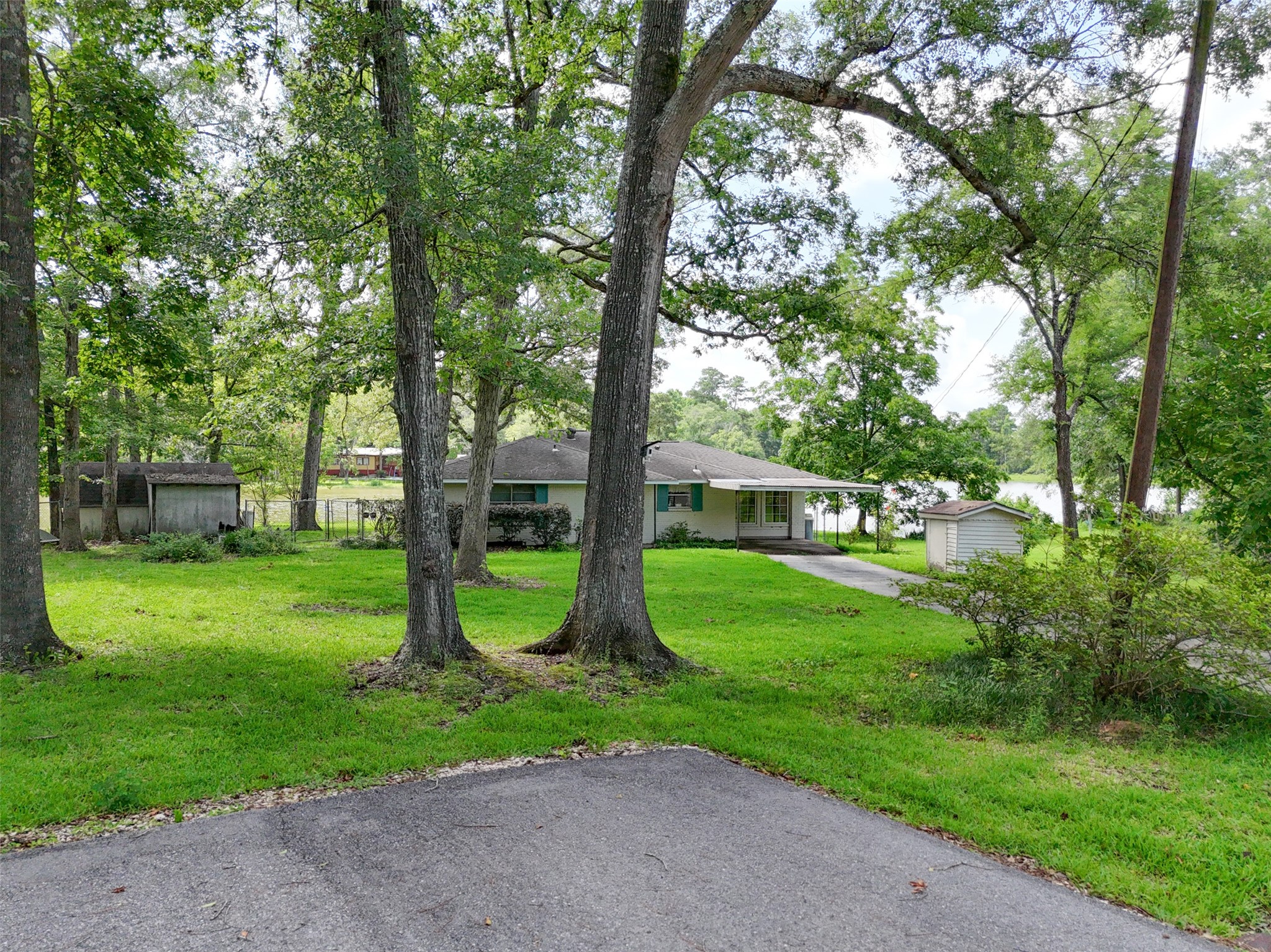 15255 Austin Road Willis, TX 77378 - Photo 21 of 25 a view of a garden with a tree