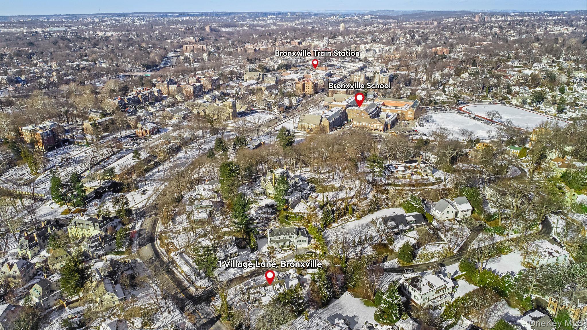 1 Village Lane Bronxville, NY 10708 - Photo 16 of 16 an aerial view of residential houses with city view