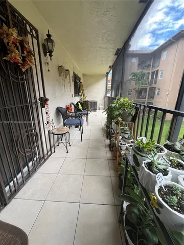 a view of an outdoor space with seating area