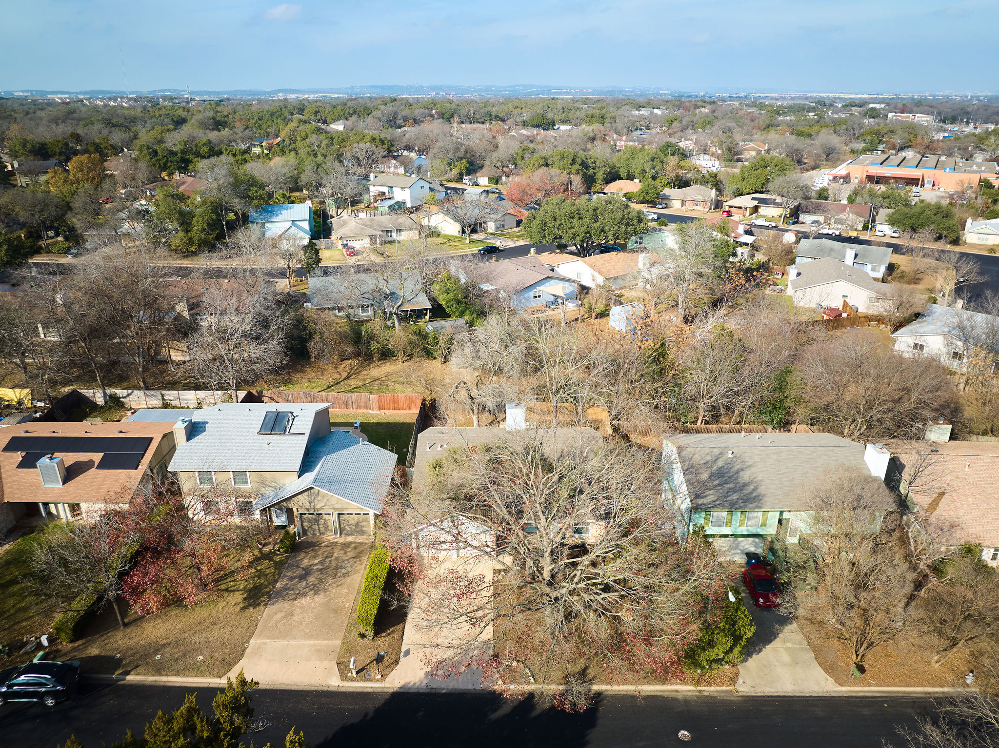 2008 Lear Lane Austin, TX 78745 - Photo 30 of 32 an aerial view of residential houses with outdoor space