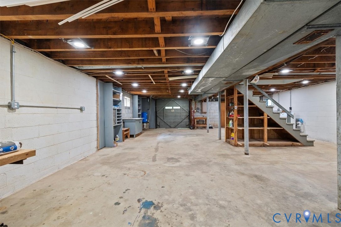 3577 Old Buckingham Road Powhatan, VA 23139 - Photo 29 of 36 Unfinished basement with exposed ceiling beams, co