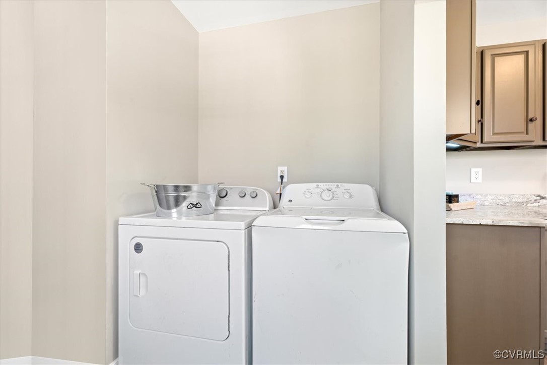 312 Clinton Road Cumberland, VA 23040 - Photo 20 of 29 Clothes washing area with washer and clothes dryer