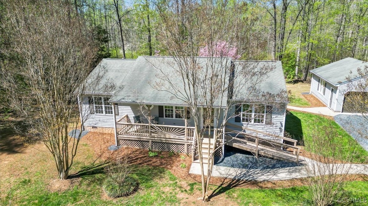 312 Clinton Road Cumberland, VA 23040 - Photo 2 of 29 View of front of home with a wooded view, a wooden