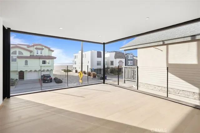 a big room with closet and windows