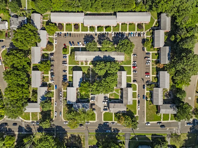 an aerial view of multiple house