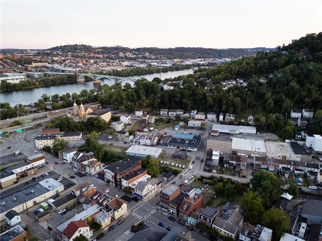 an aerial view of a city
