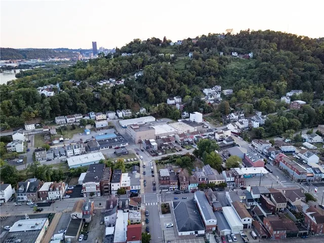 an aerial view of a city