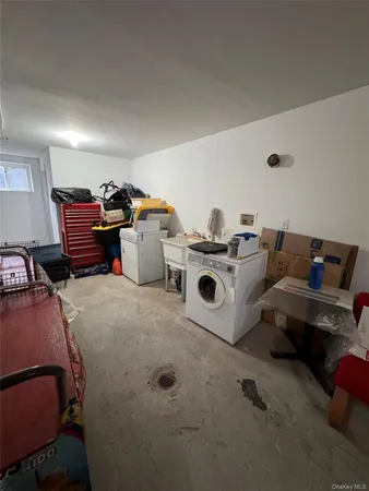 a storage room with furniture