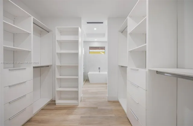 a view of a walk in closet