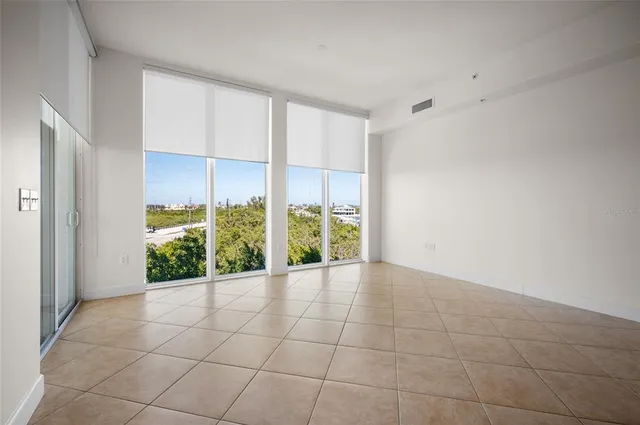 an empty room with a window