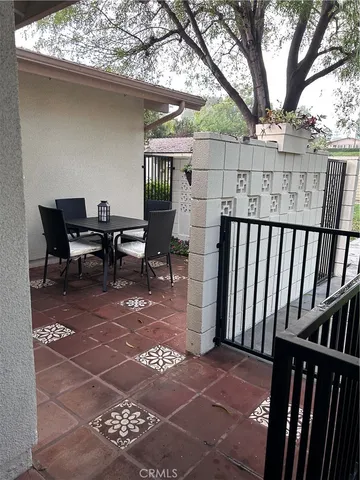 a view of outdoor space with seating area