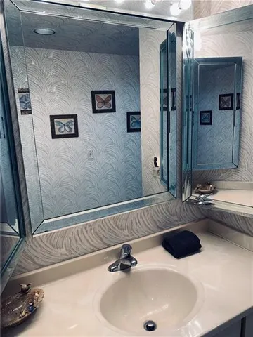 a bathroom with a sink and a tub